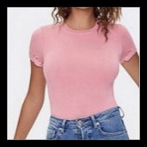 FOREVER 21 Short Cuffed-Sleeved Women's Crew Neckline Bodysuit Size Small (NWT)